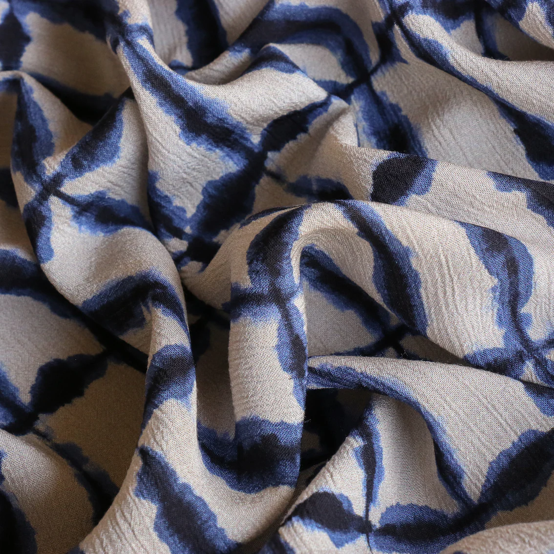 Hypnotize Blue Crinkle Viscose - Image 2
