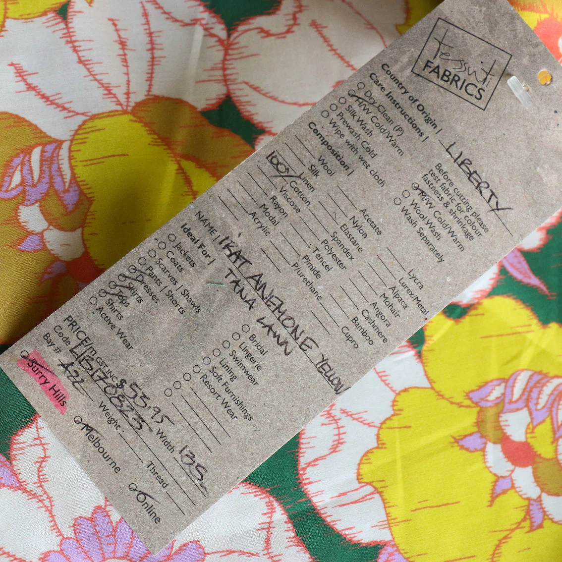 Ikat Anemone Yellow - Liberty Tana Lawn™ - Image 5