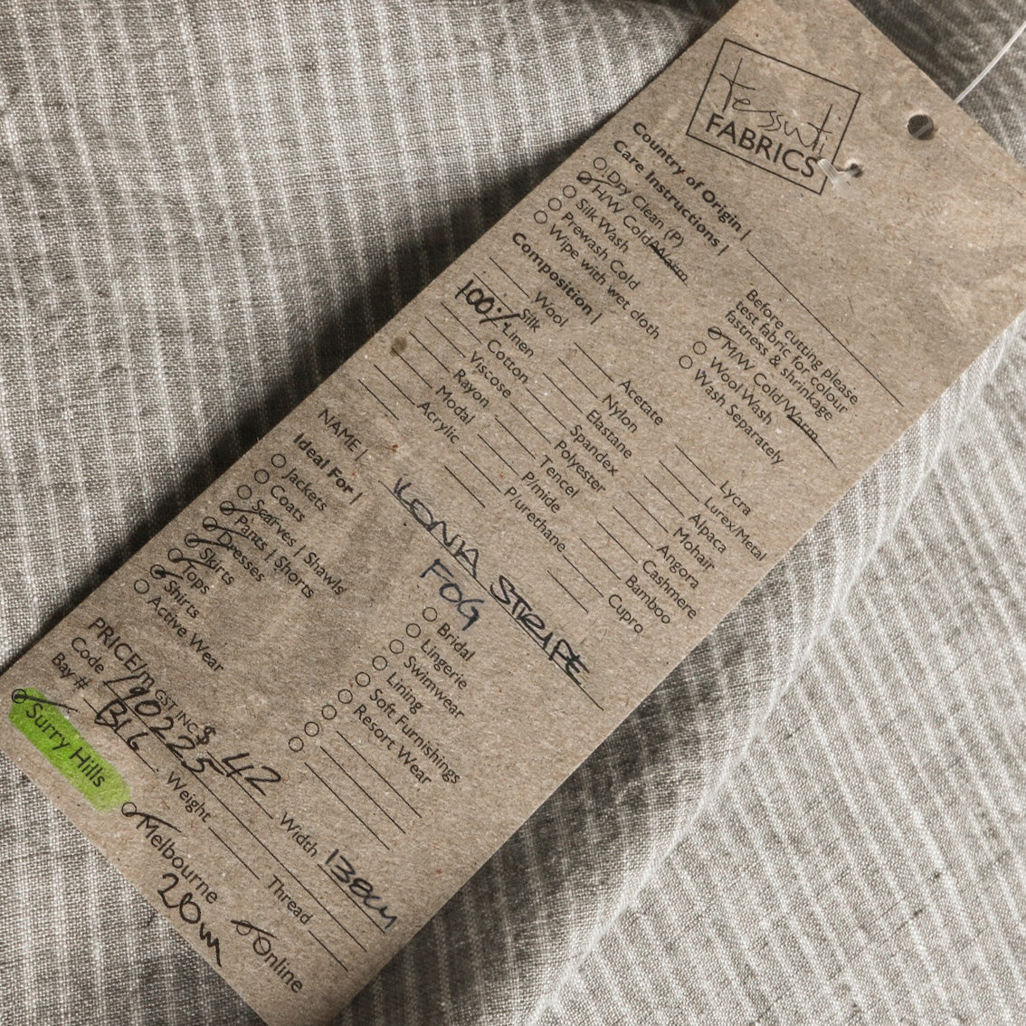 Ilona Stripe Fog - Washed Linen - Image 3