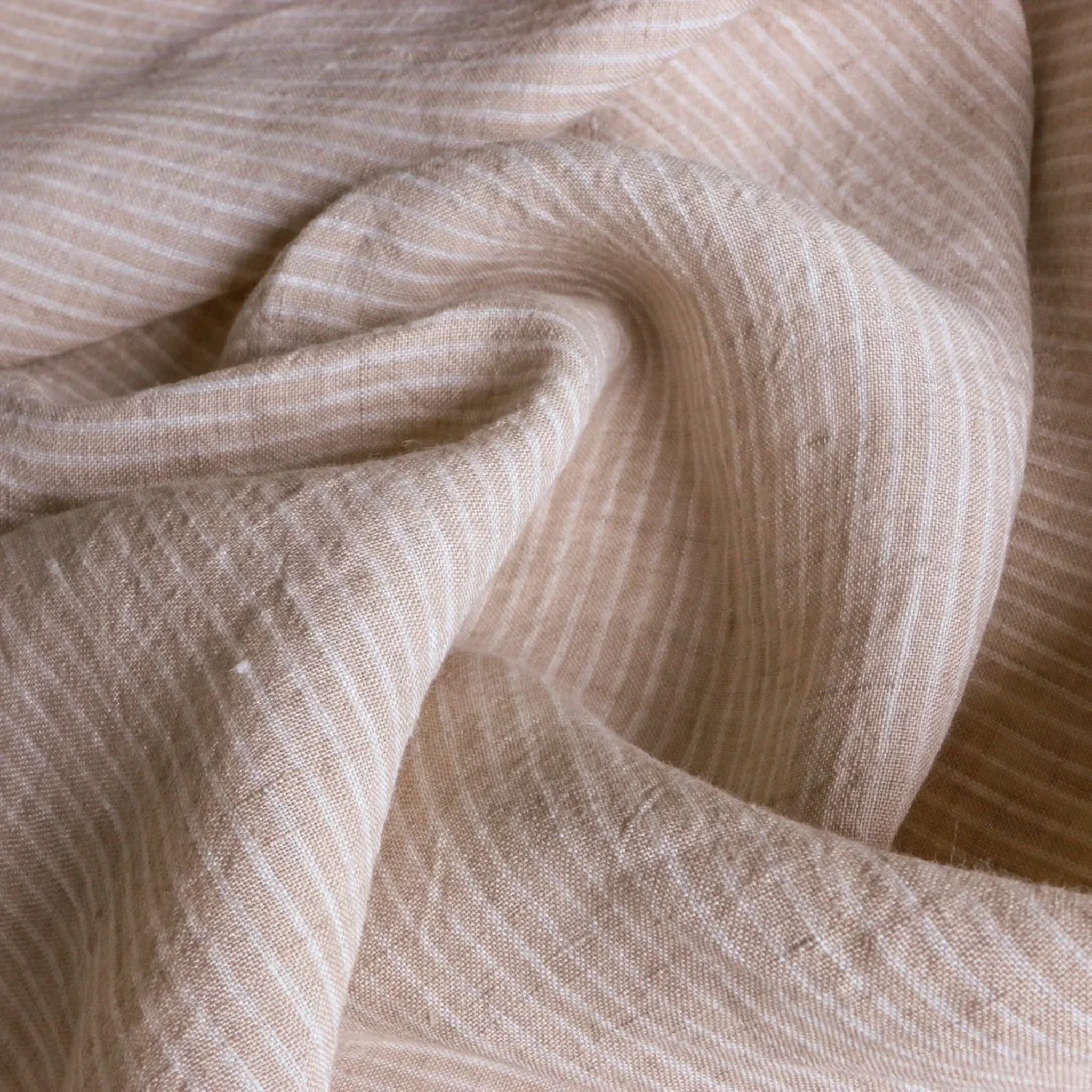 Ilona Stripe Latte - Washed Linen - Image 2