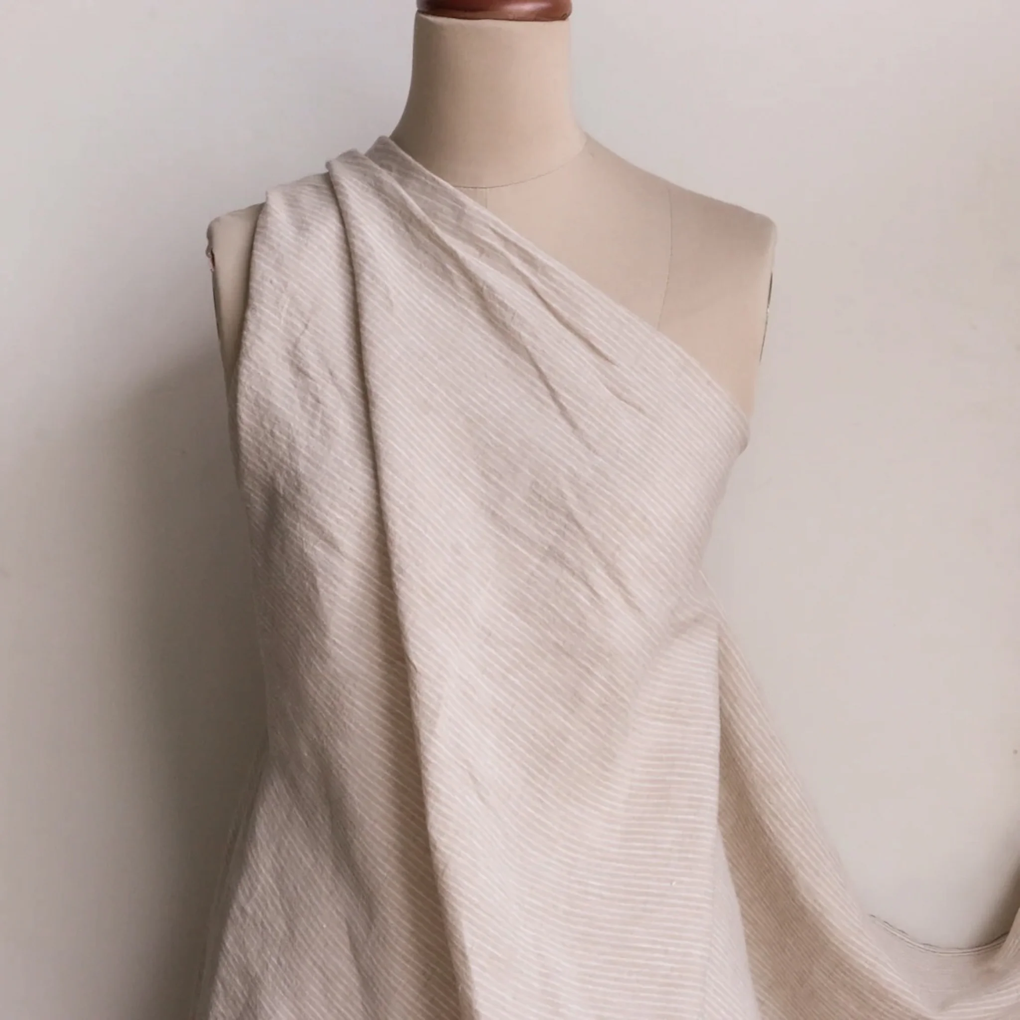 Ilona Stripe Latte - Washed Linen - Image 4