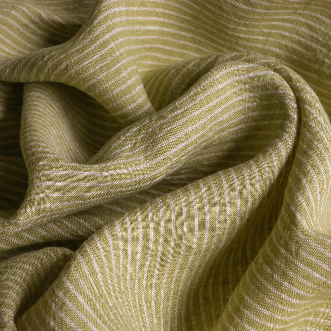 Ilona Stripe Pistachio - Washed Linen - Image 2