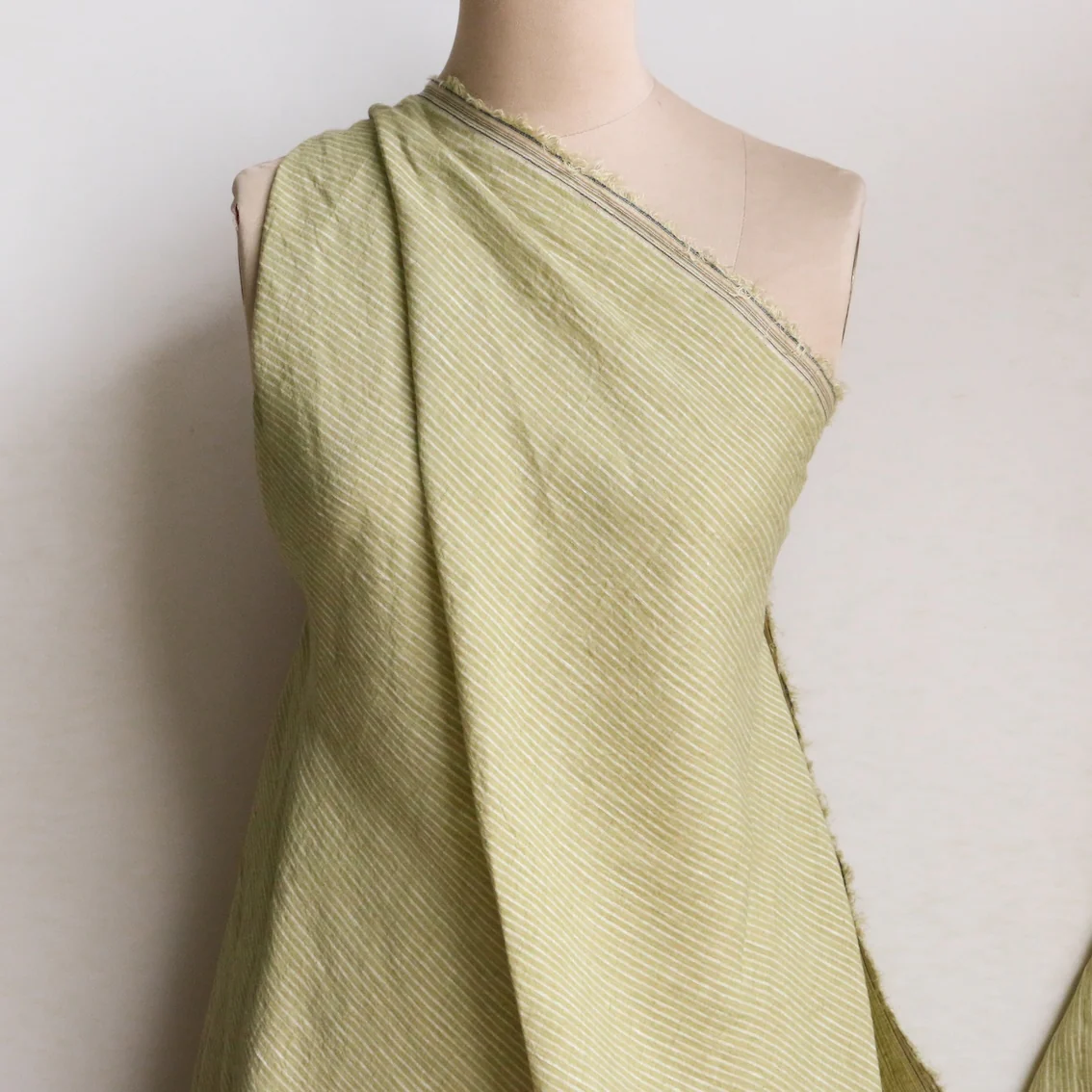 Ilona Stripe Pistachio - Washed Linen - Image 4