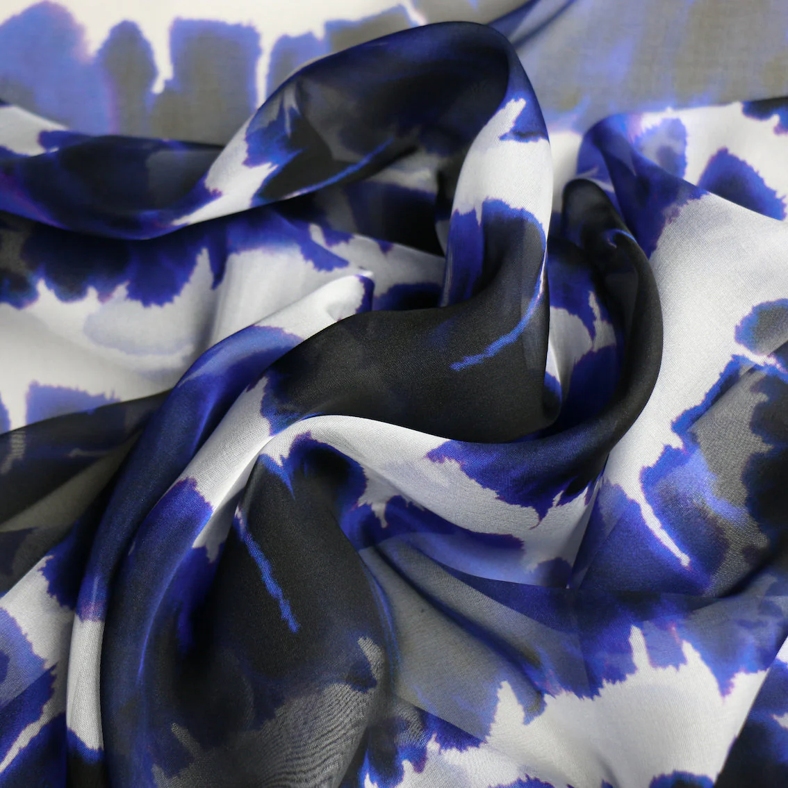 Indigo Skyline Silk Chiffon - Image 2
