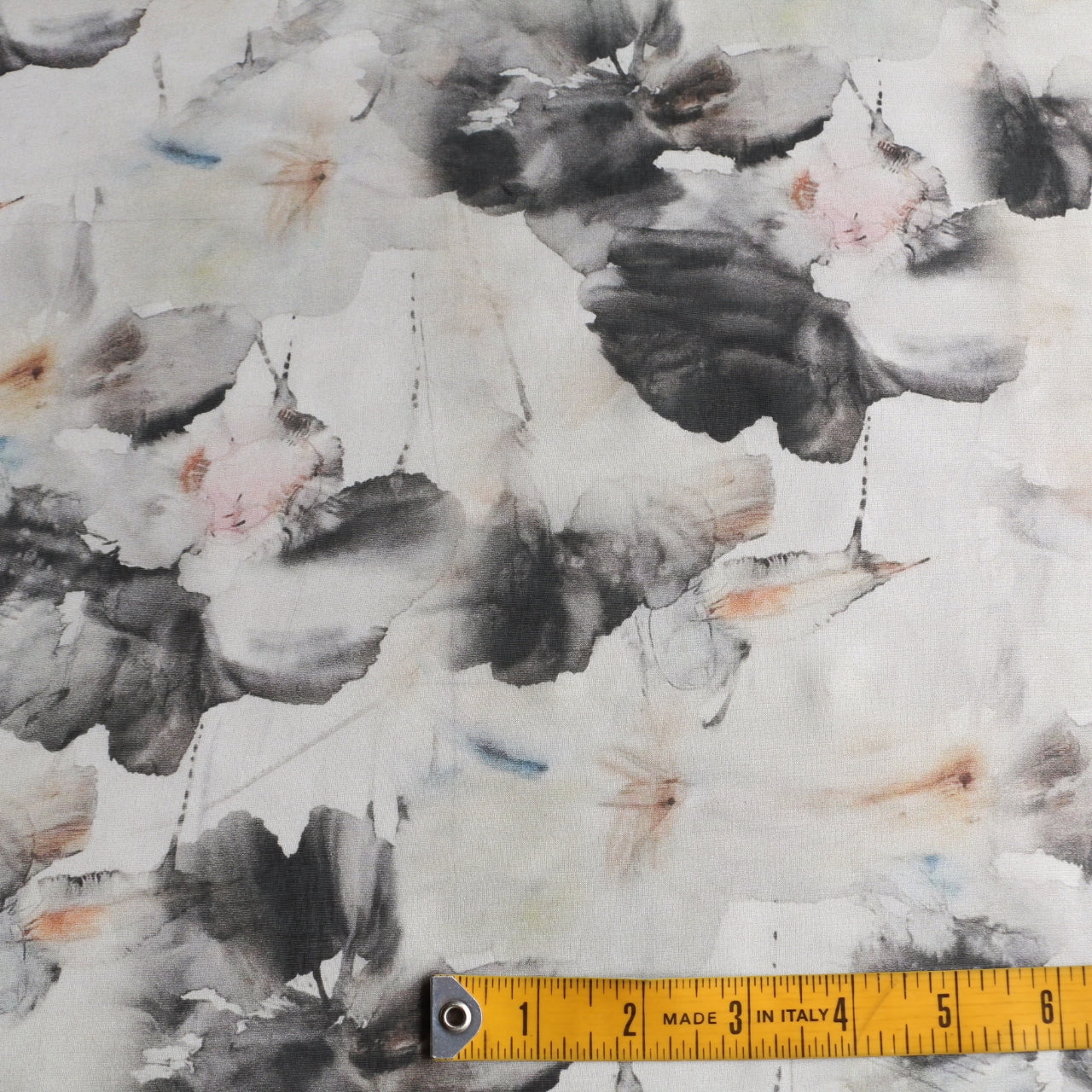 Inked Floral Silk Chiffon - Image 3