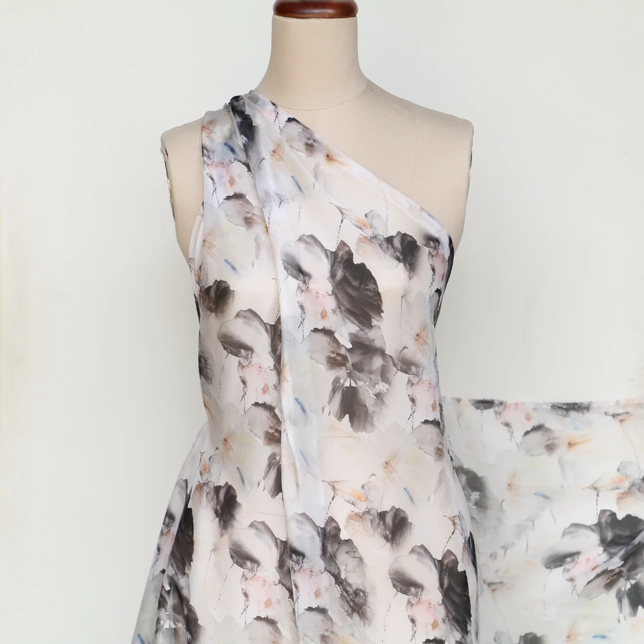 Inked Floral Silk Chiffon - Image 6