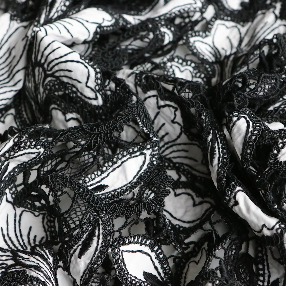 Isadora Guipure Lace/Poplin White Floral - Image 2