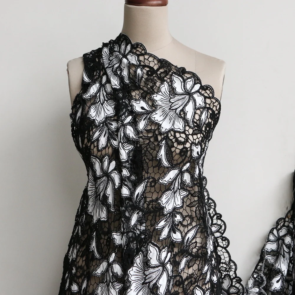 Isadora Guipure Lace/Poplin White Floral - Image 5