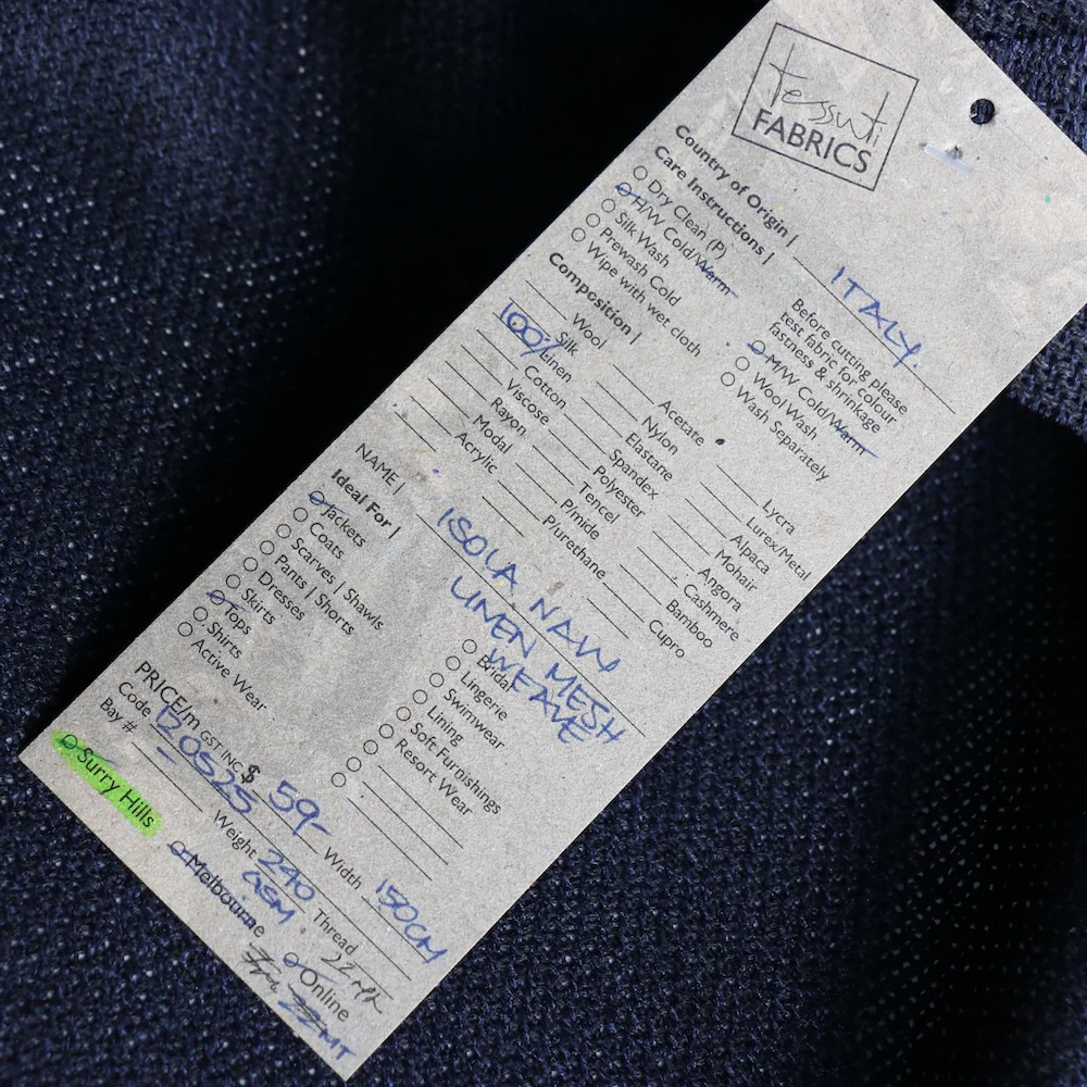 Isola Navy Linen Mesh Weave - Image 3