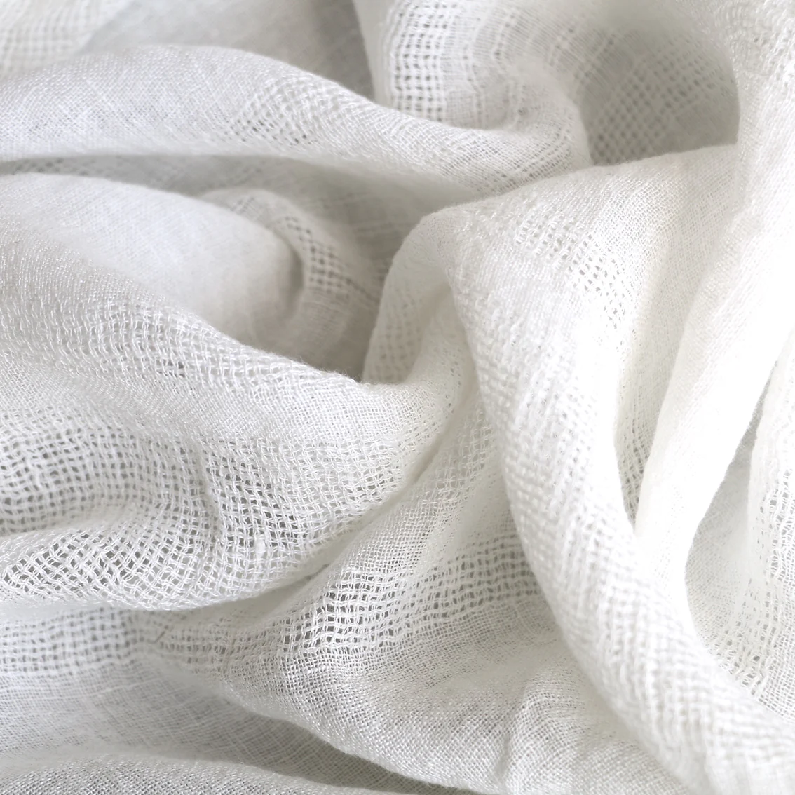Ivory Striped Weave Gauze - Image 2