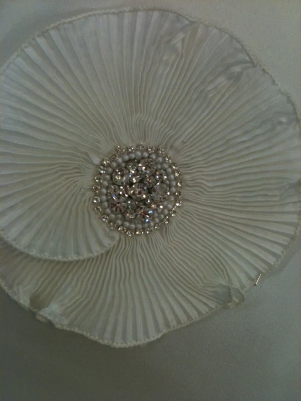 Ivory Sunray Pleated/Diamante Motif - Image 2