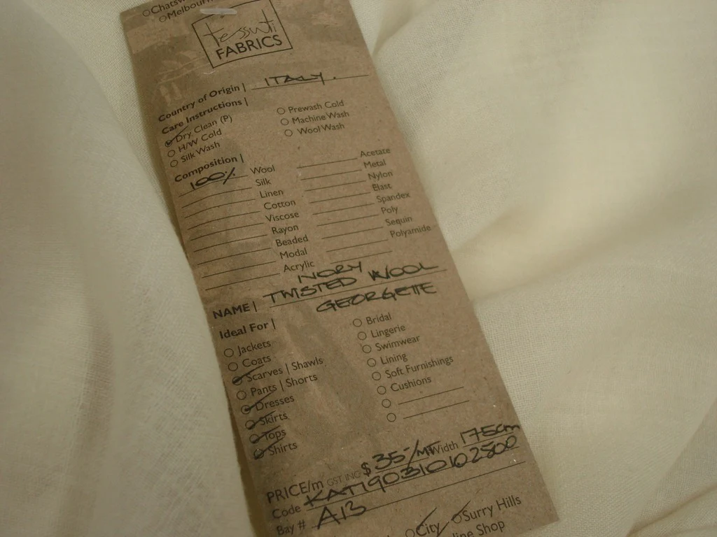 Ivory Twisted Wool Georgette - Image 5