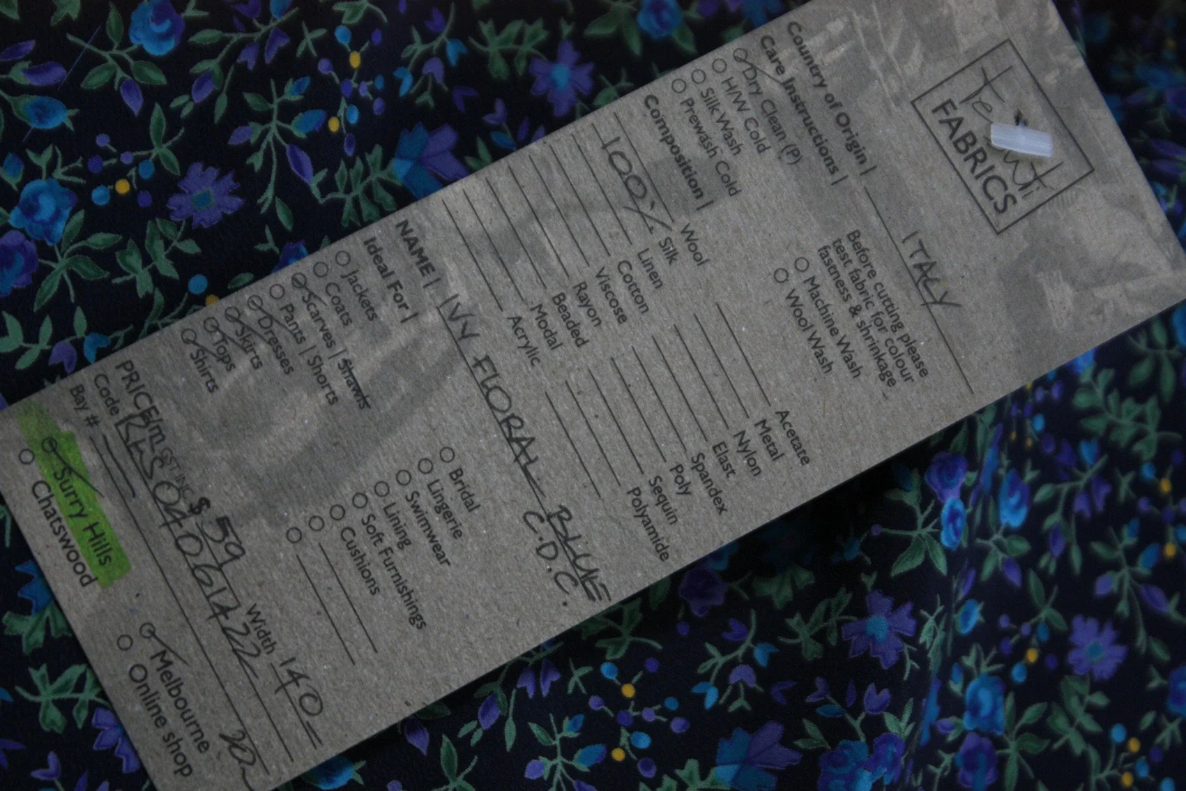 Ivy Floral Blue - Silk CDC - Image 3
