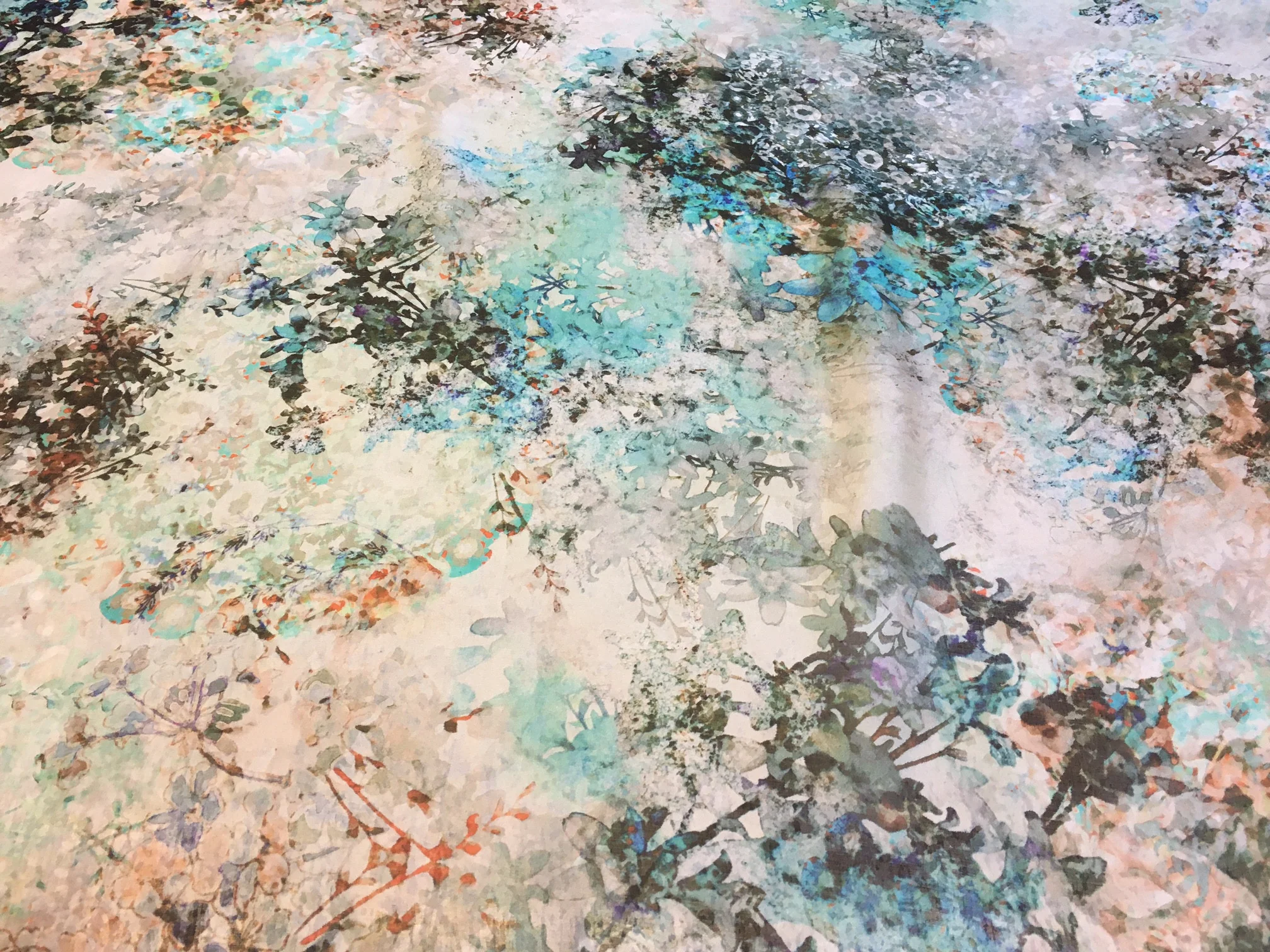 Jardin Teal Chiffon Silk - Image 5