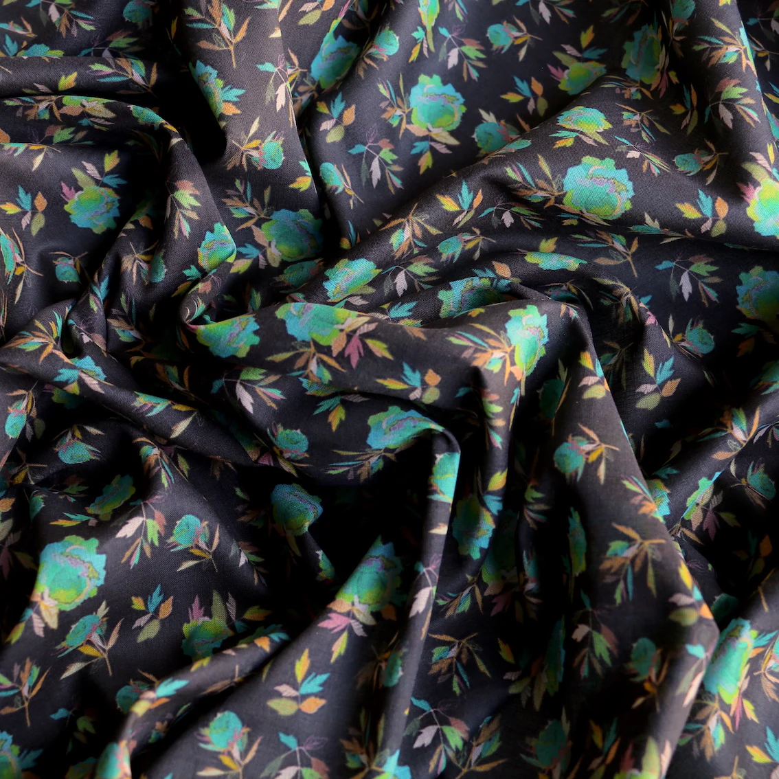 Jessie's Blue Rose Cotton Voile - Image 2