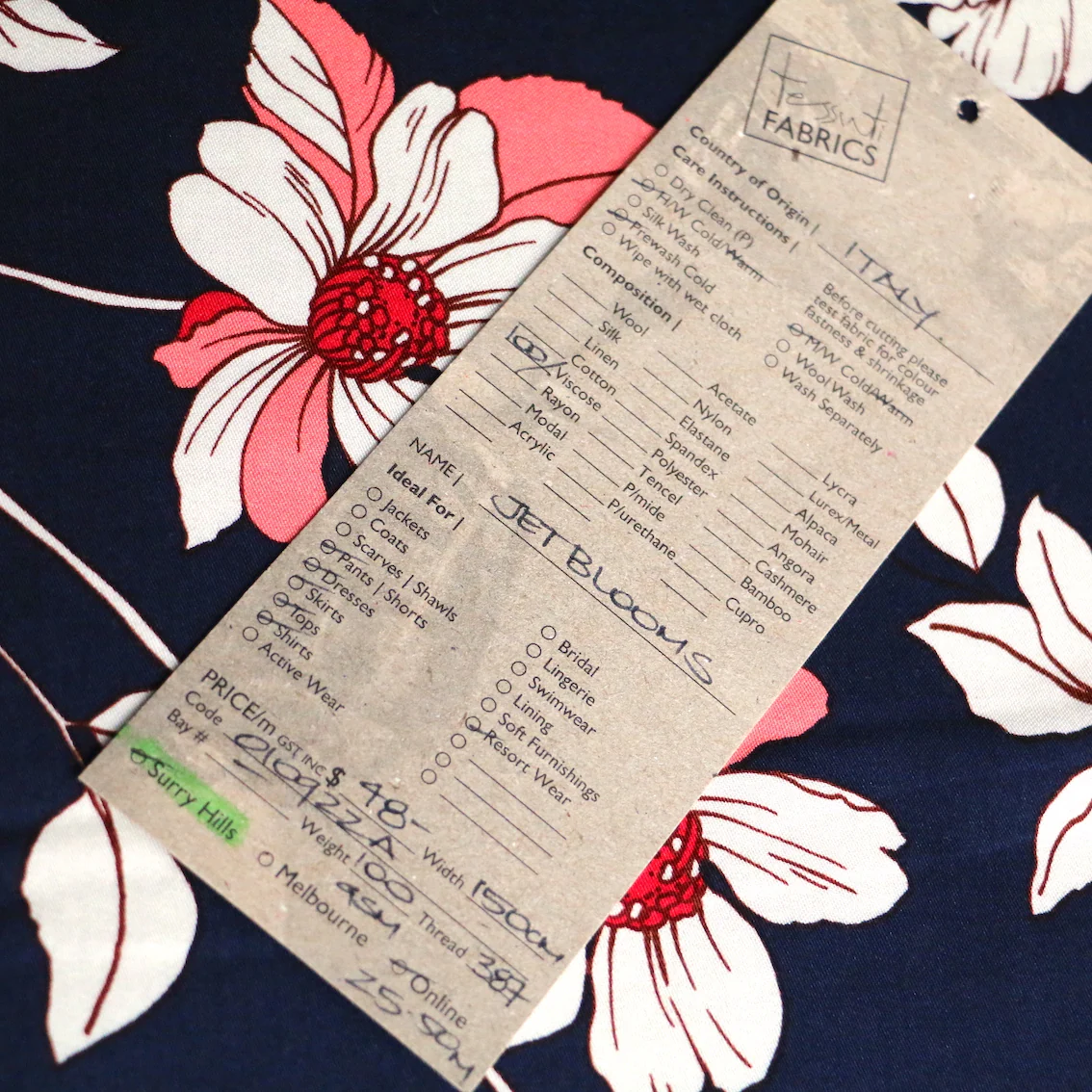 Jet Blooms Viscose Poplin Sateen - Image 6