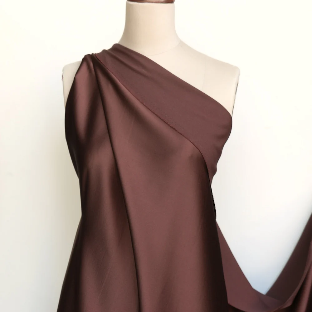 Julia Cady Mocha Satin-Backed Crepe - Image 5