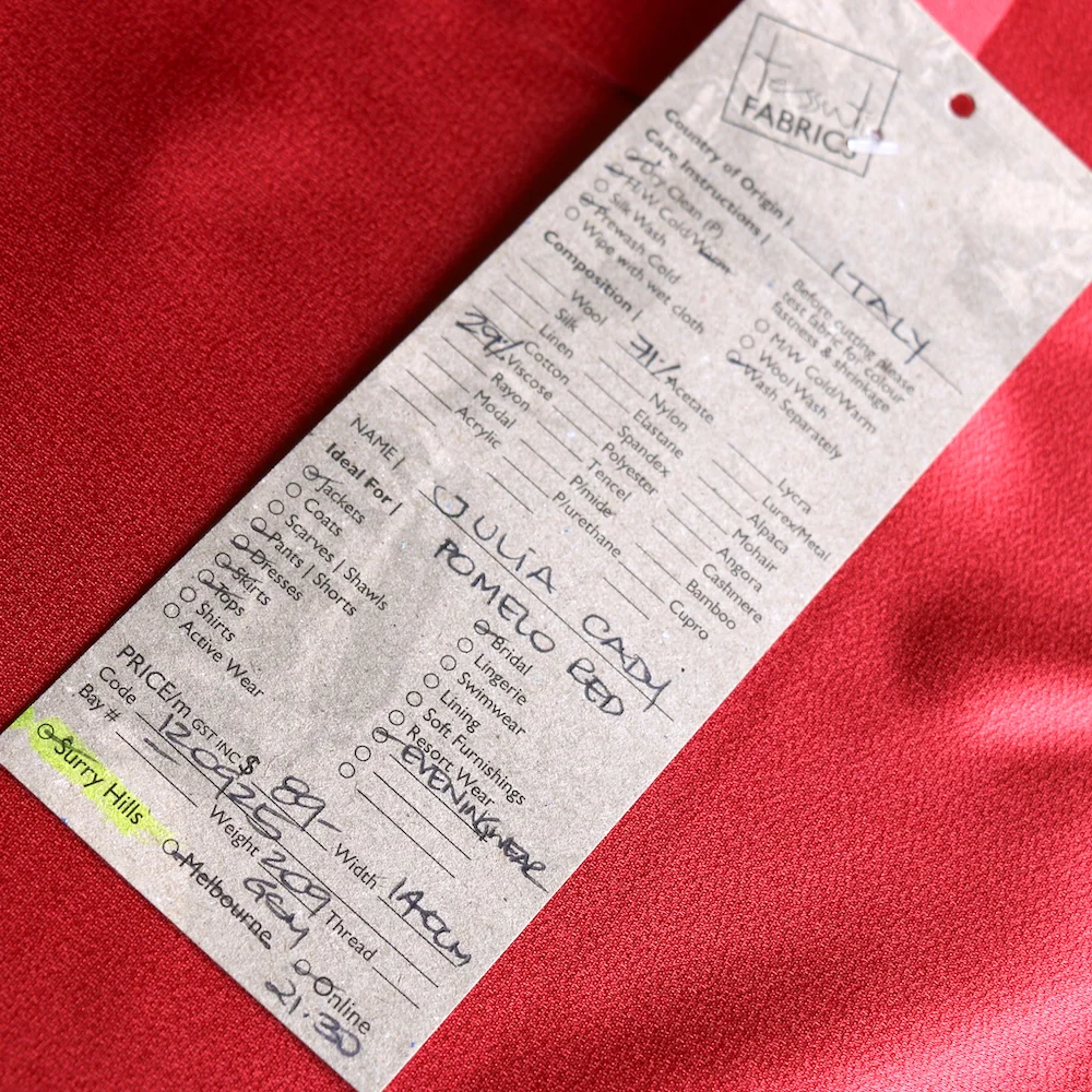 Julia Cady Pomelo Red Satin-Backed Crepe - Image 4