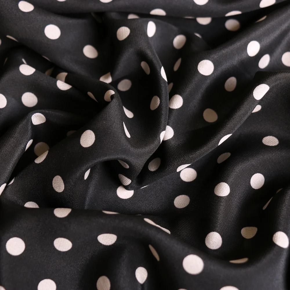 Julia Spot Black/Meringue Silk Crepe De Chine - Image 2