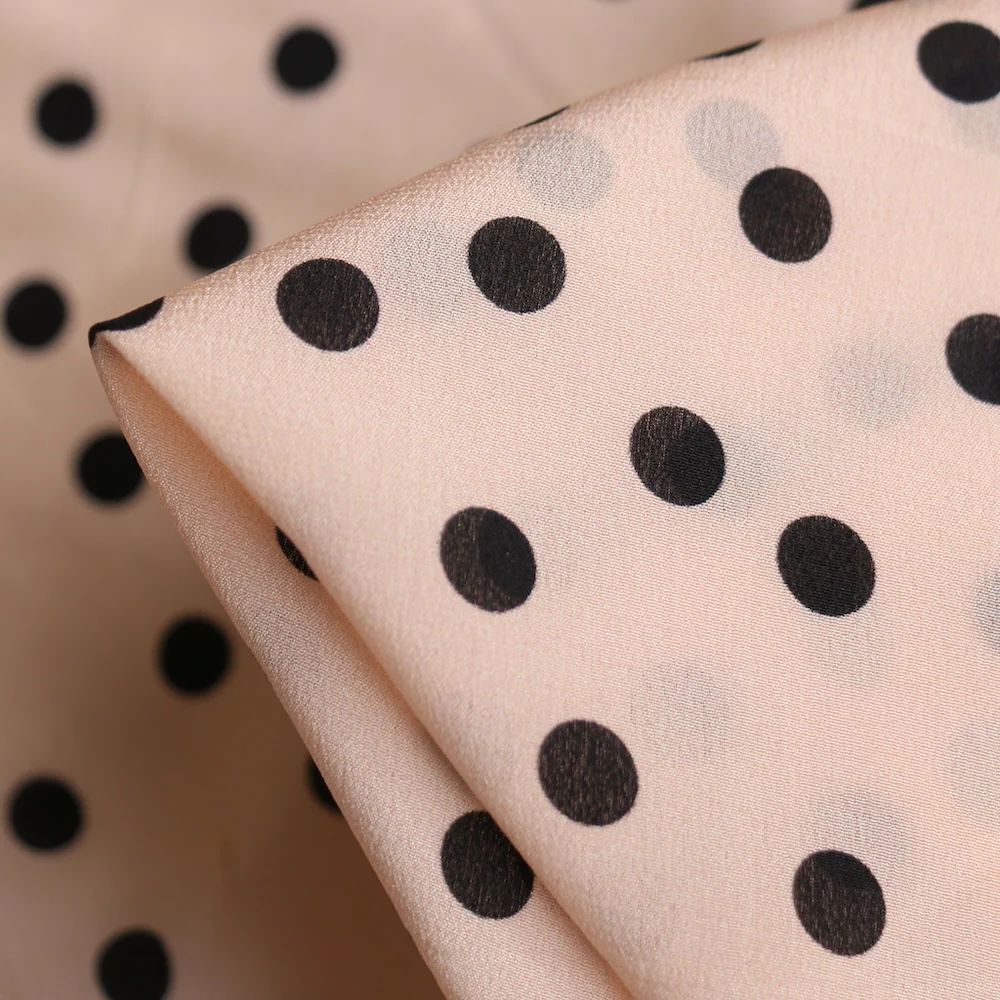 Julia Spot Meringue/Black Silk Crepe De Chine