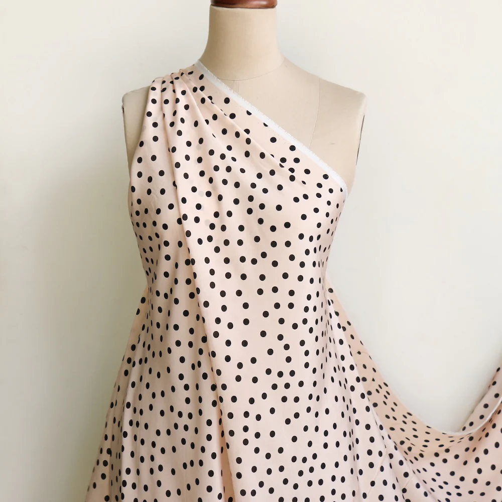 Julia Spot Meringue/Black Silk Crepe De Chine - Image 5