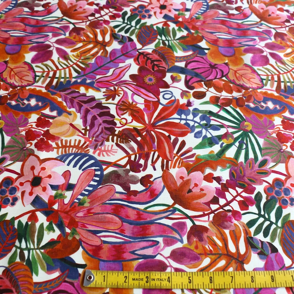 Jungle Trip Magenta/Henna - Liberty Sycamore Linen - Image 3