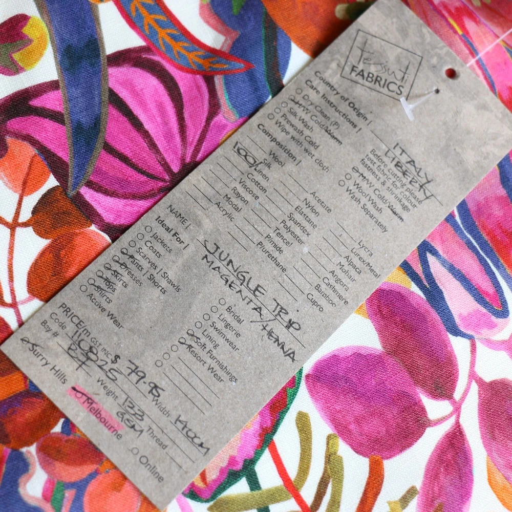Jungle Trip Magenta/Henna - Liberty Sycamore Linen - Image 5