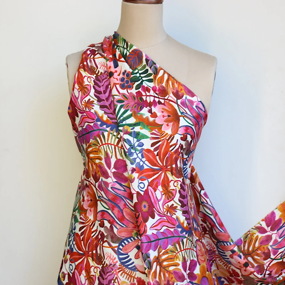 Jungle Trip Magenta/Henna - Liberty Sycamore Linen - Image 6