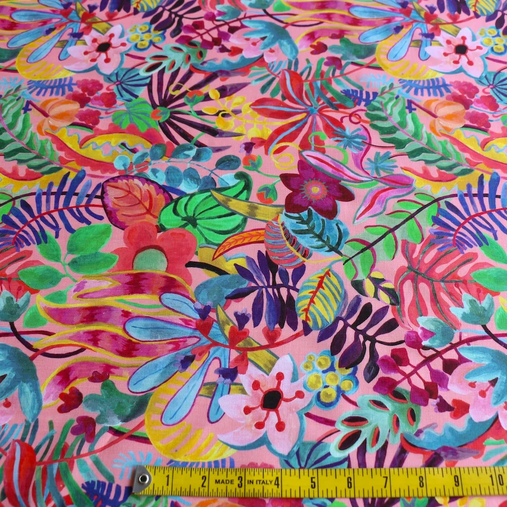Jungle Trip Pink/Aqua - Liberty Sycamore Linen - Image 3