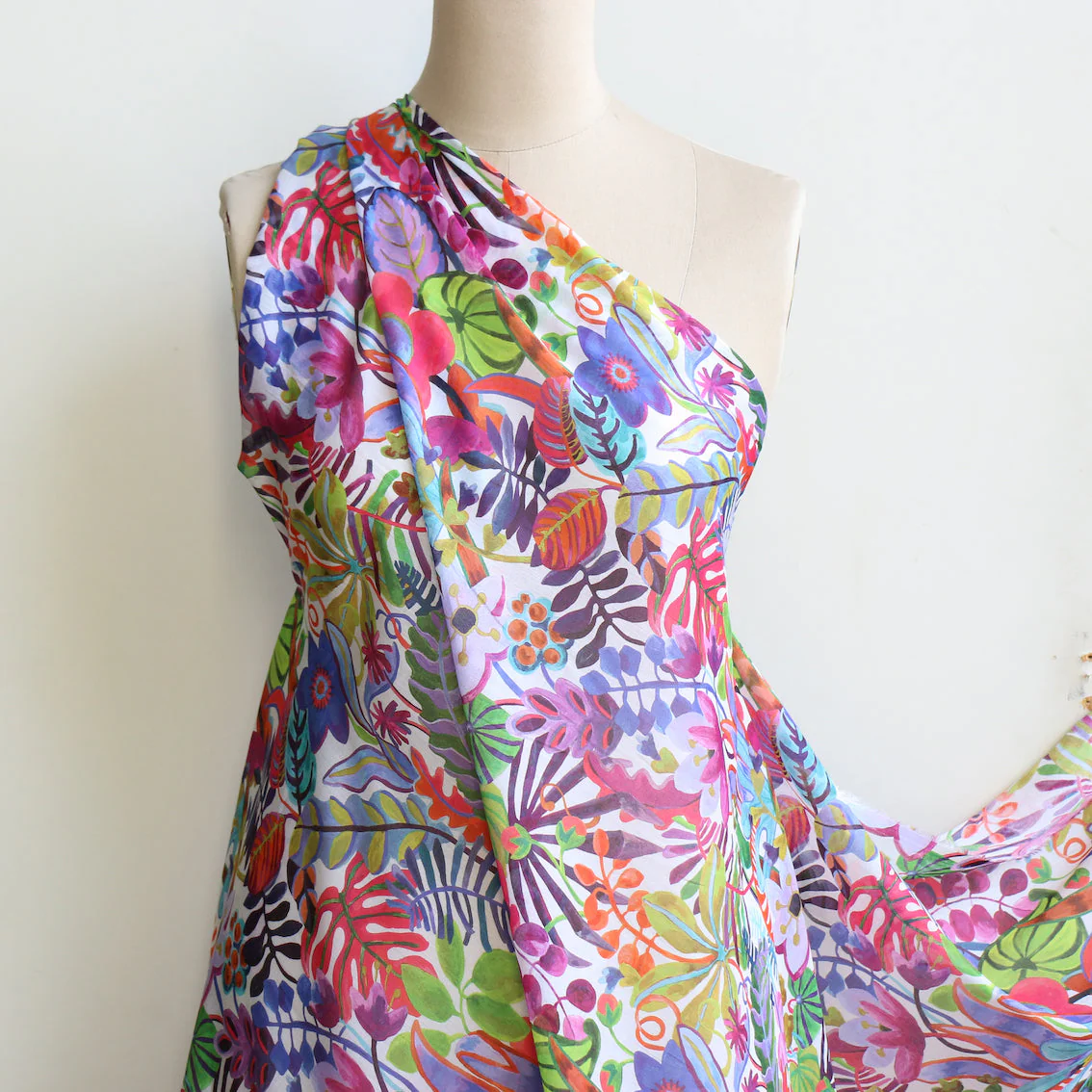 Jungle Trip White - Liberty Fabrics - Chloe Cotton Chiffon - Image 5