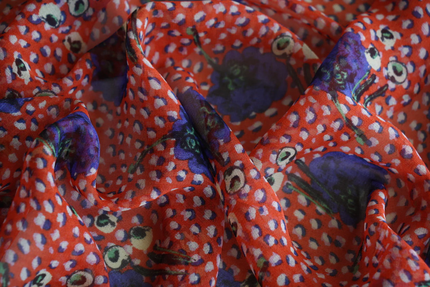 Juniper Georgette Red - Liberty Silk Georgette - Image 3