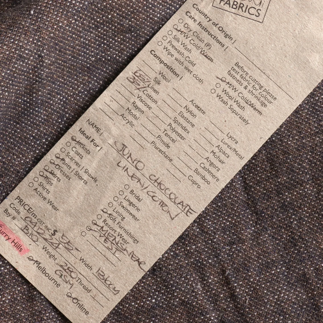 Juno Chocolate Linen/Cotton - Image 3