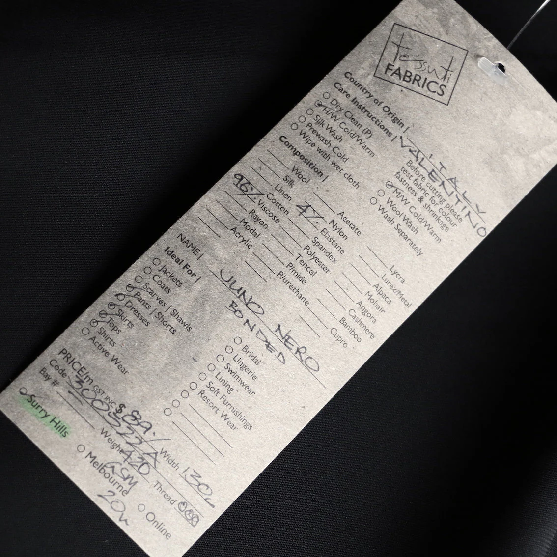 Juno Nero Bonded Stretch Crepe - Image 3