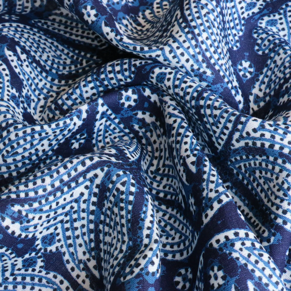 Kaleidoscope Blue Printed Linen - Image 2