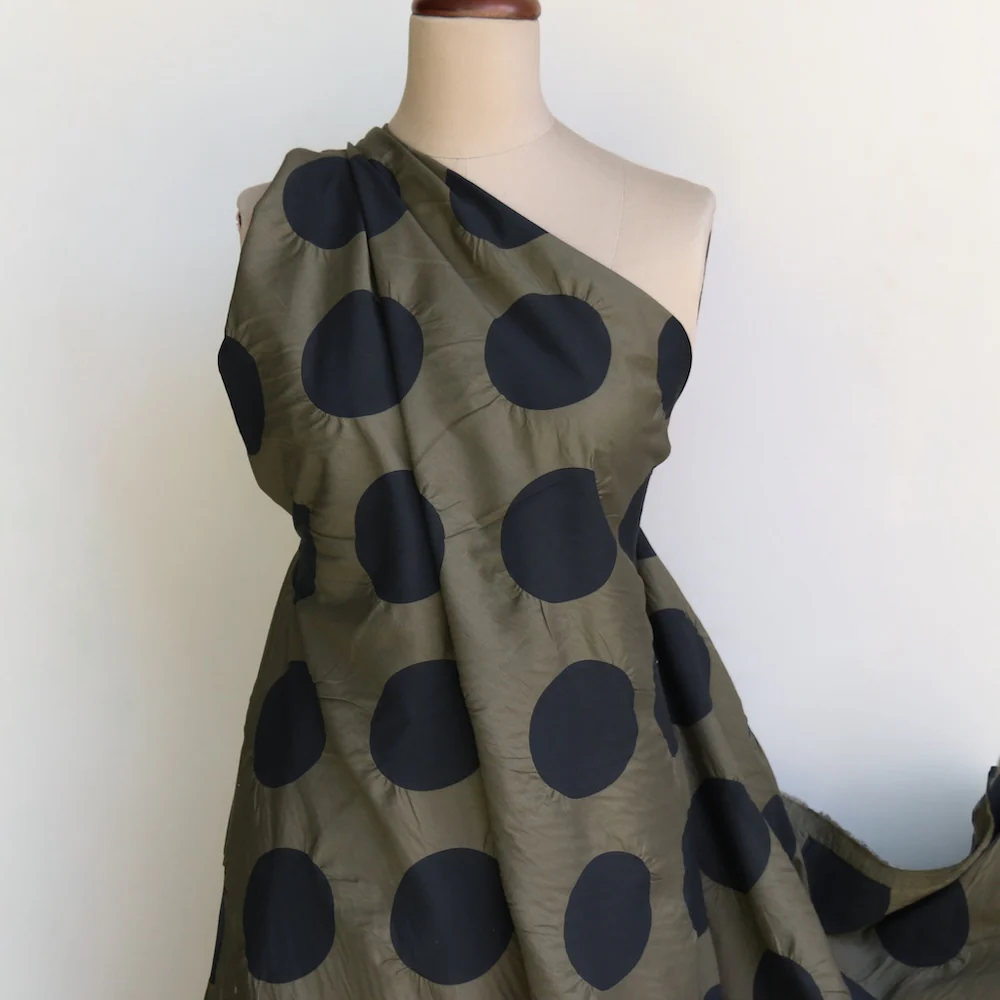 Kana Olive Spot Ripple Cotton Lawn - Image 4