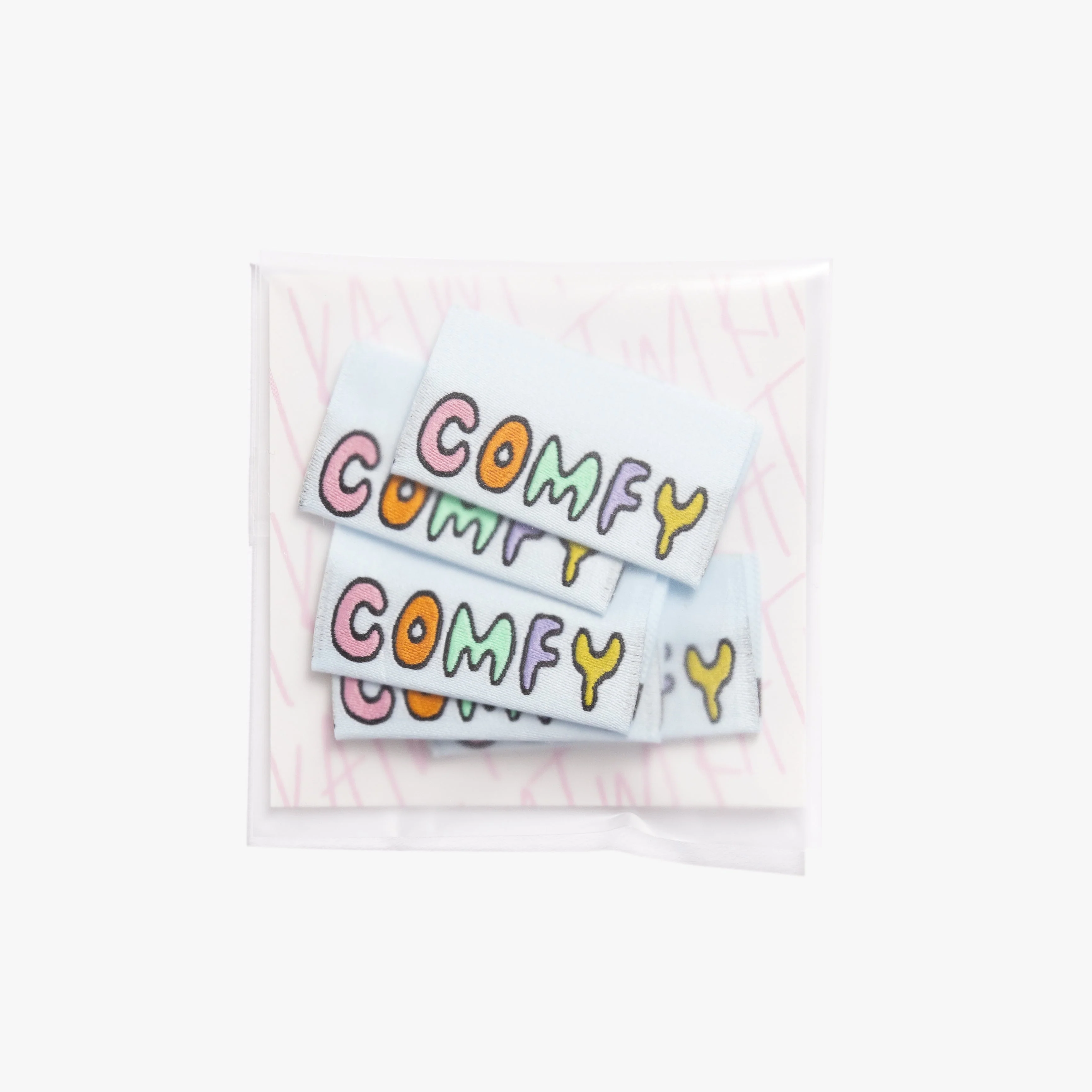 KATM Woven Labels - "Comfy" - printed cotton labels 10 Pack - Image 3