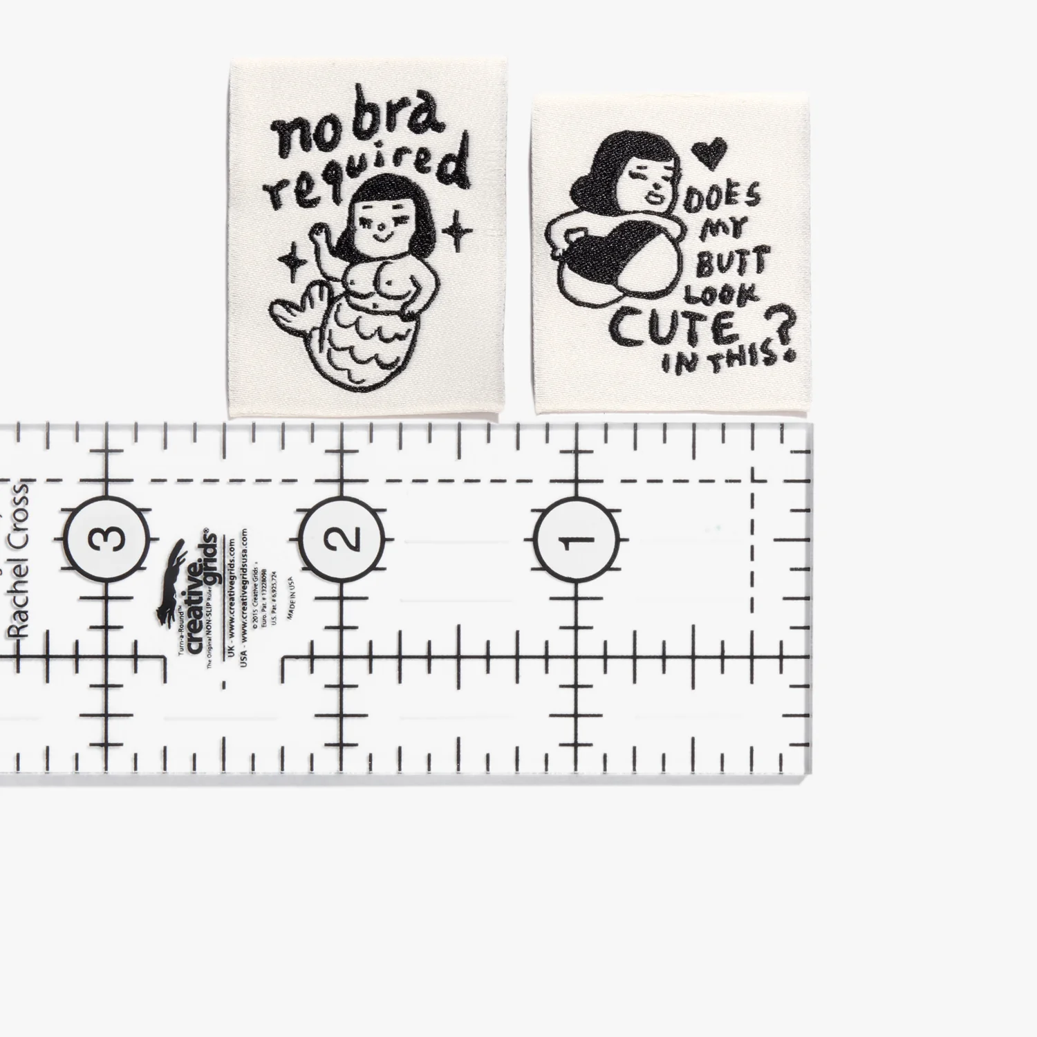 KATM Woven Labels - Feeling Yourself by KATM X Mel Stringer - printed cotton labels 6 Pack - Image 5