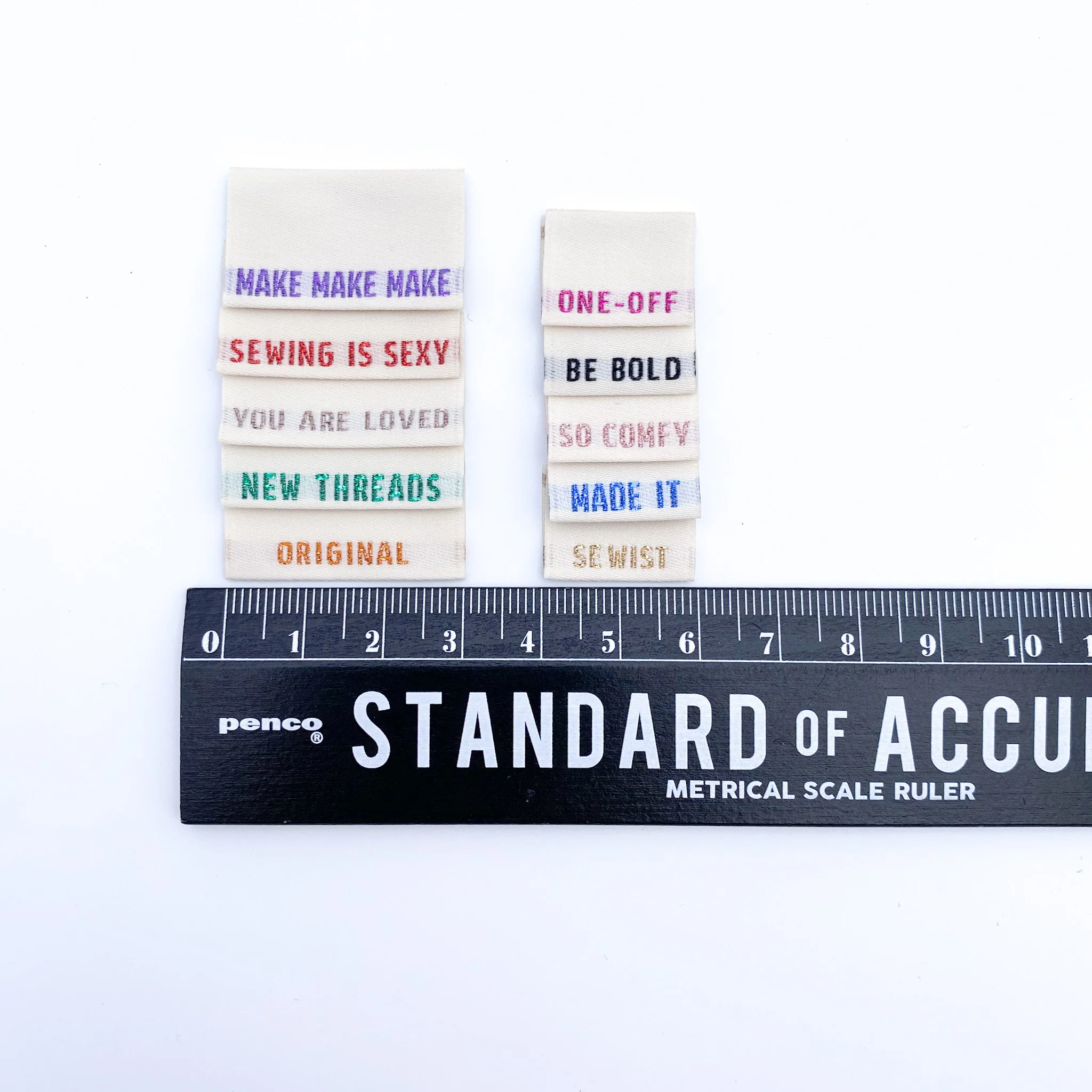 KATM Woven Labels - * Limited Edition * MULTI PACK - Metallic Side Seam Labels - Mixed 10 Pack - Image 4