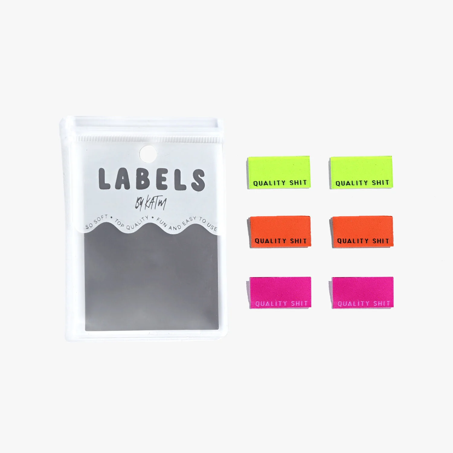 KATM Woven Side Seam Labels - "Quality Shit" - woven sewing labels 6 Pack - Image 3