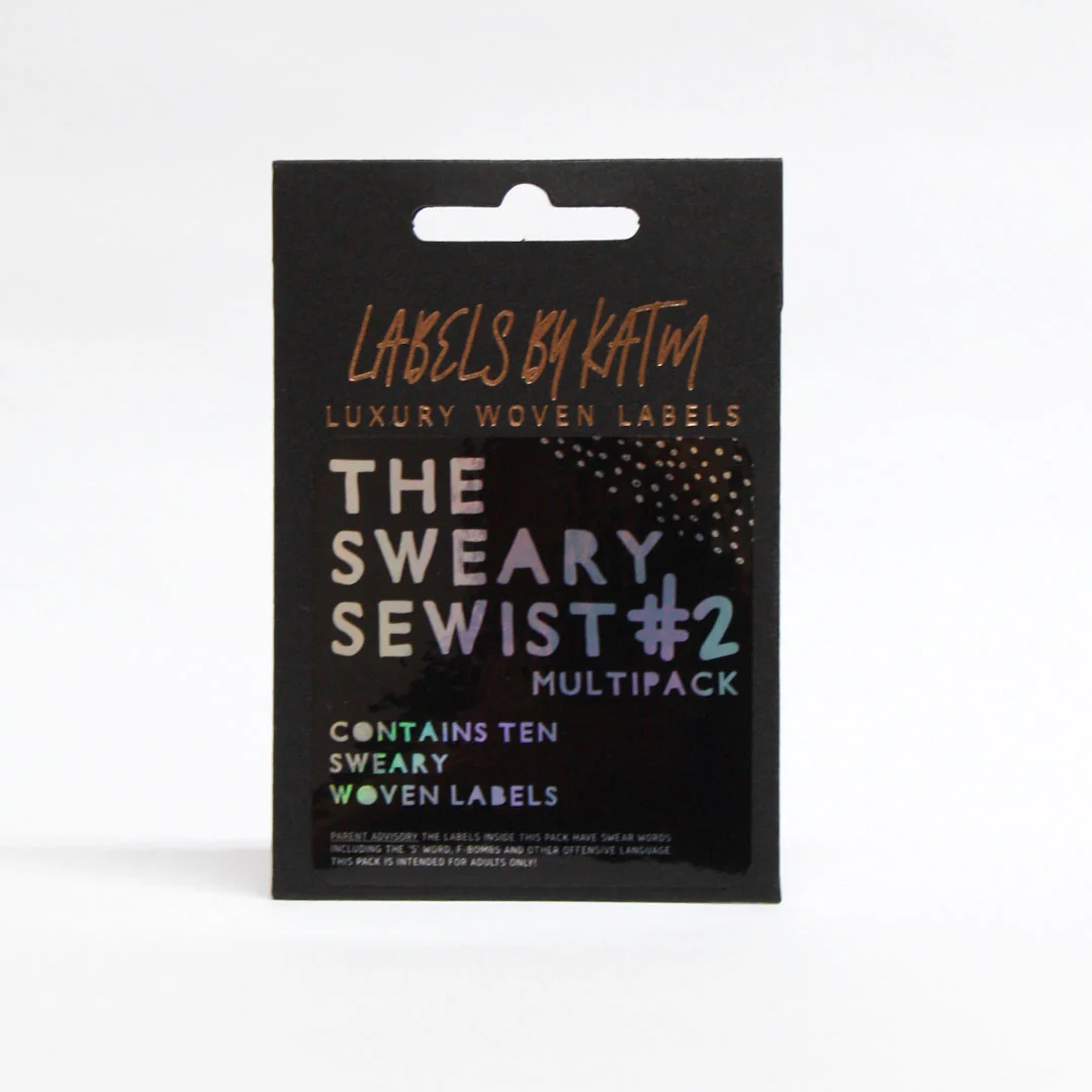 KATM Woven Labels - "Sweary Sewist 2.0" - assorted woven sewing labels 10 Pack