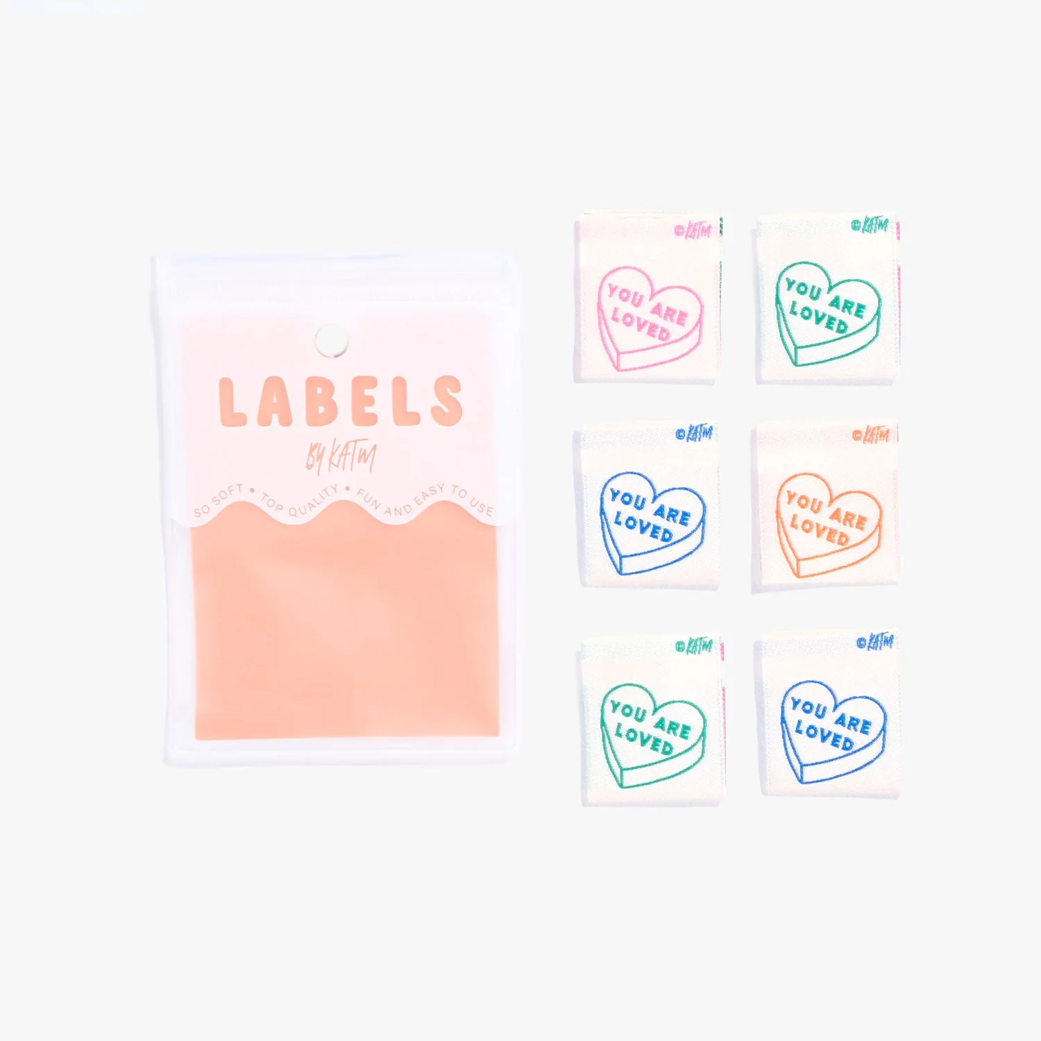 KATM "You Are Loved" Labels - Mixed 6 Sew-In Woven Labels - Image 5