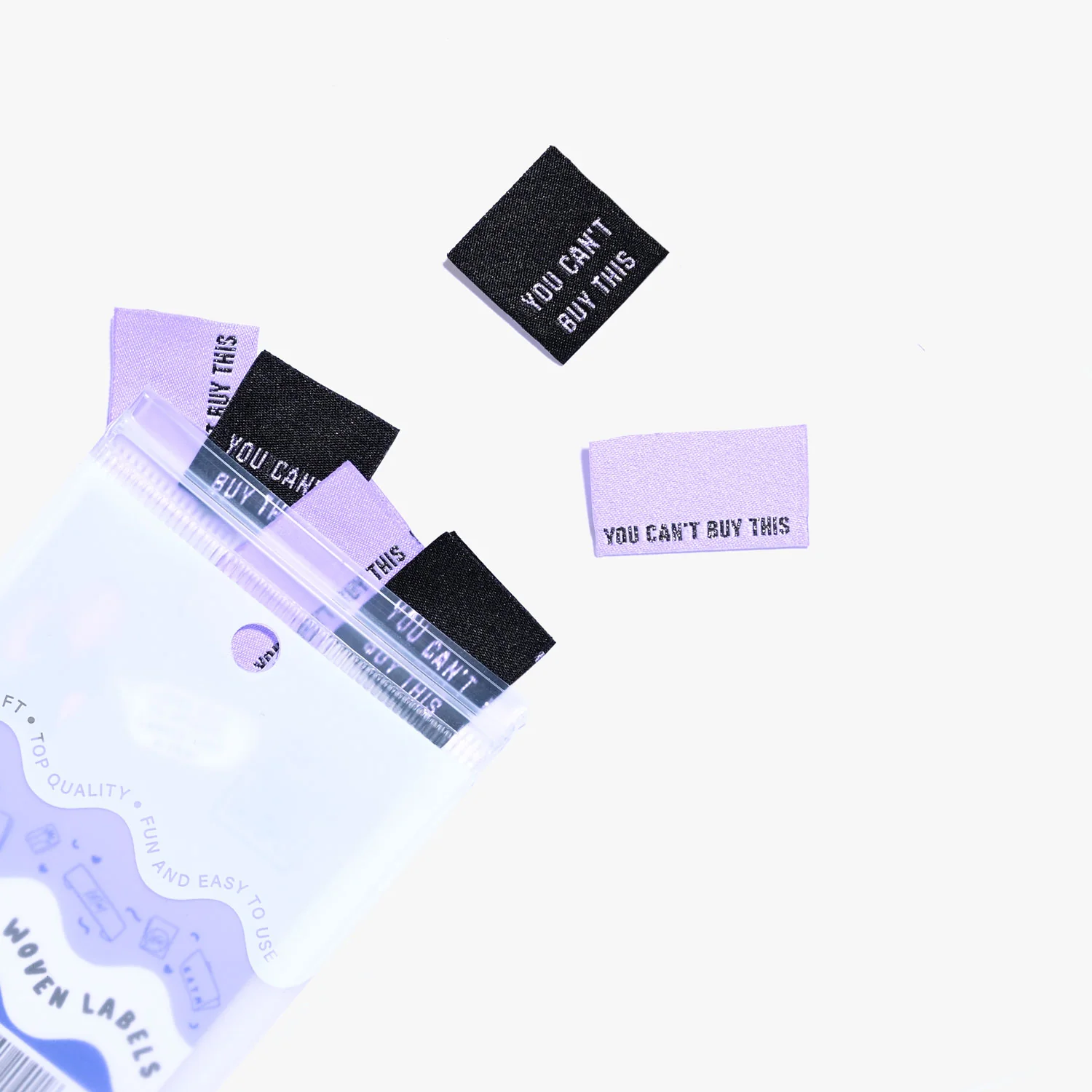 KATM "YOU CAN'T BUY THIS" Labels - Mixed 6 Side Seam and Centrefold Woven Labels - Image 3