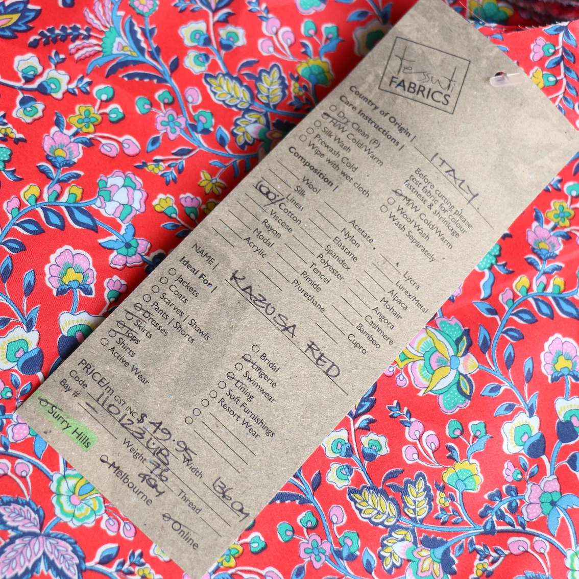 Kazusa Red Liberty Tana Lawn⢠- Image 4