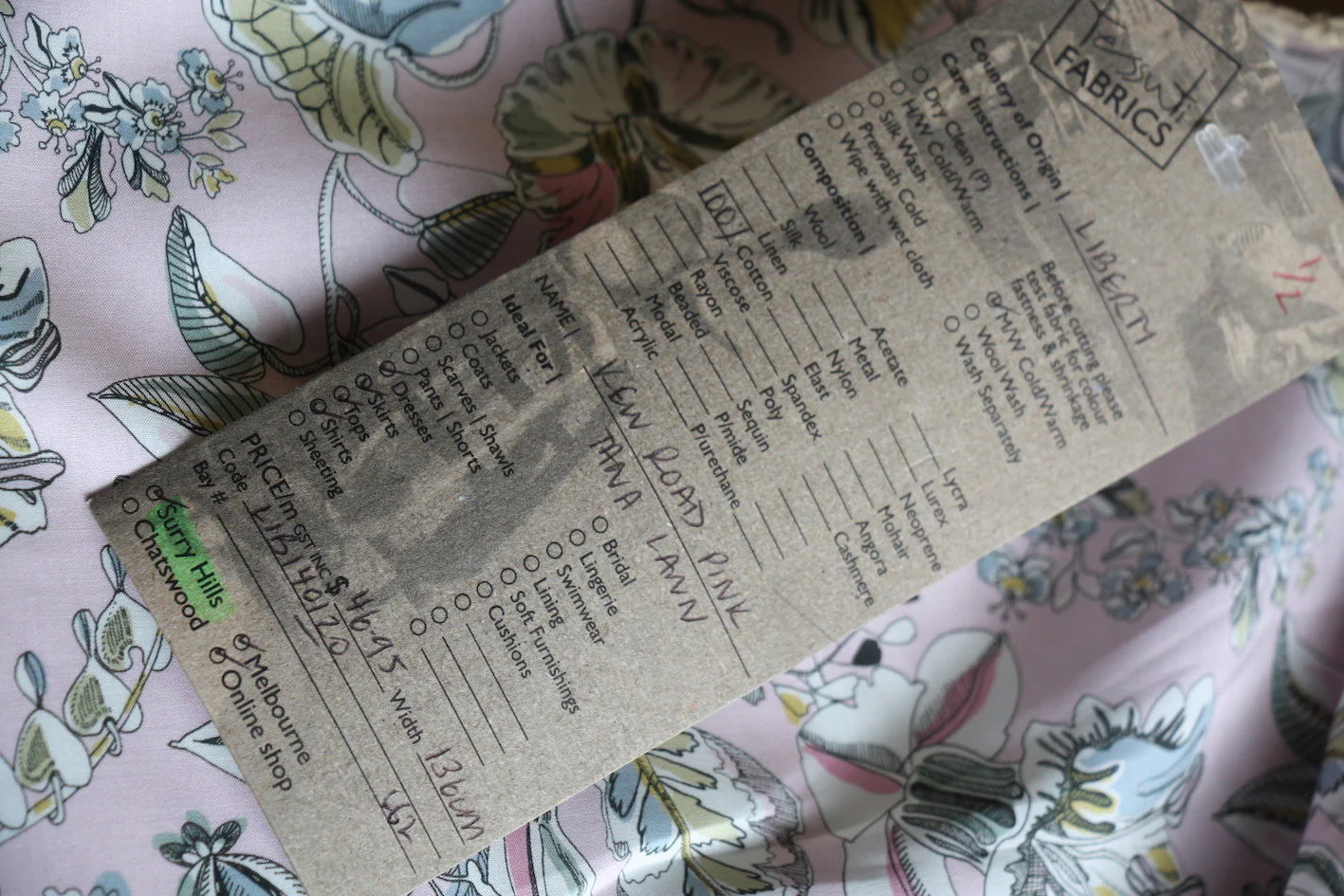 Kew Road Pink Tana Lawn - Liberty Fabrics - Image 4