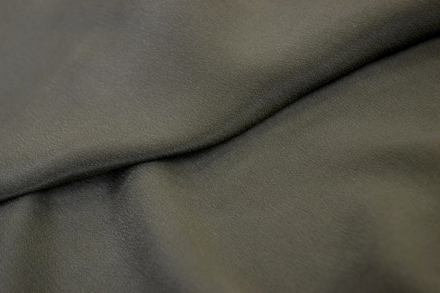 Khaki Silk Crepe De Chine