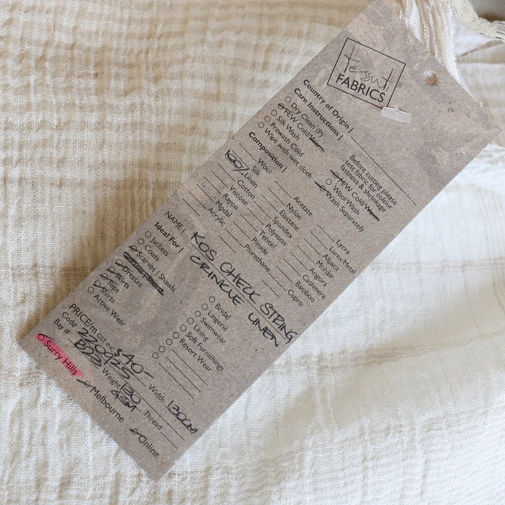 Kos Check String Crinkle Linen - Image 4