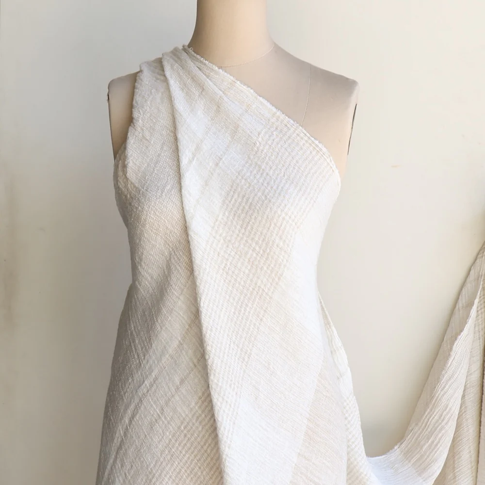 Kos Check String Crinkle Linen - Image 5