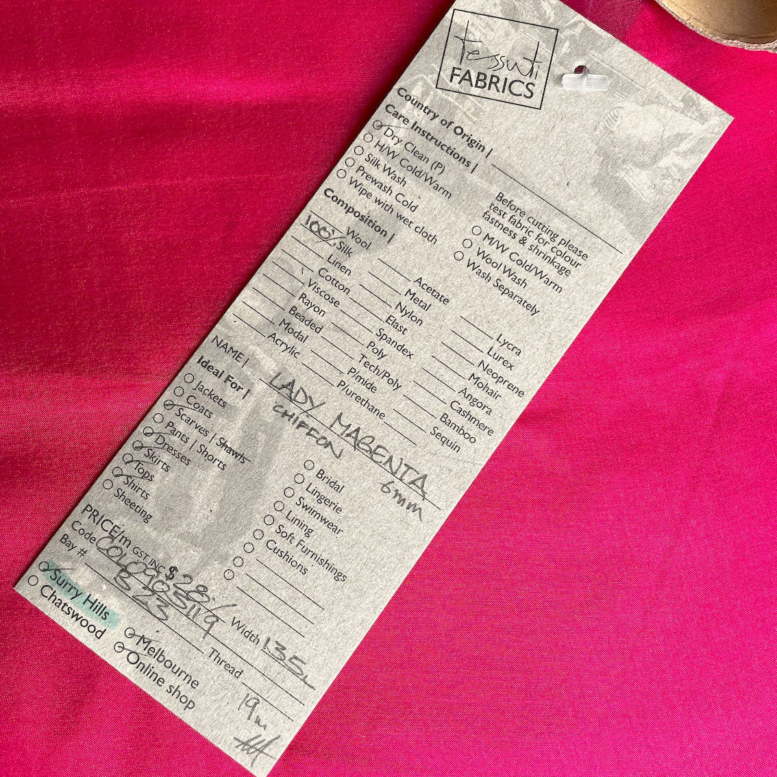 Lady Magenta Silk Chiffon - Image 3