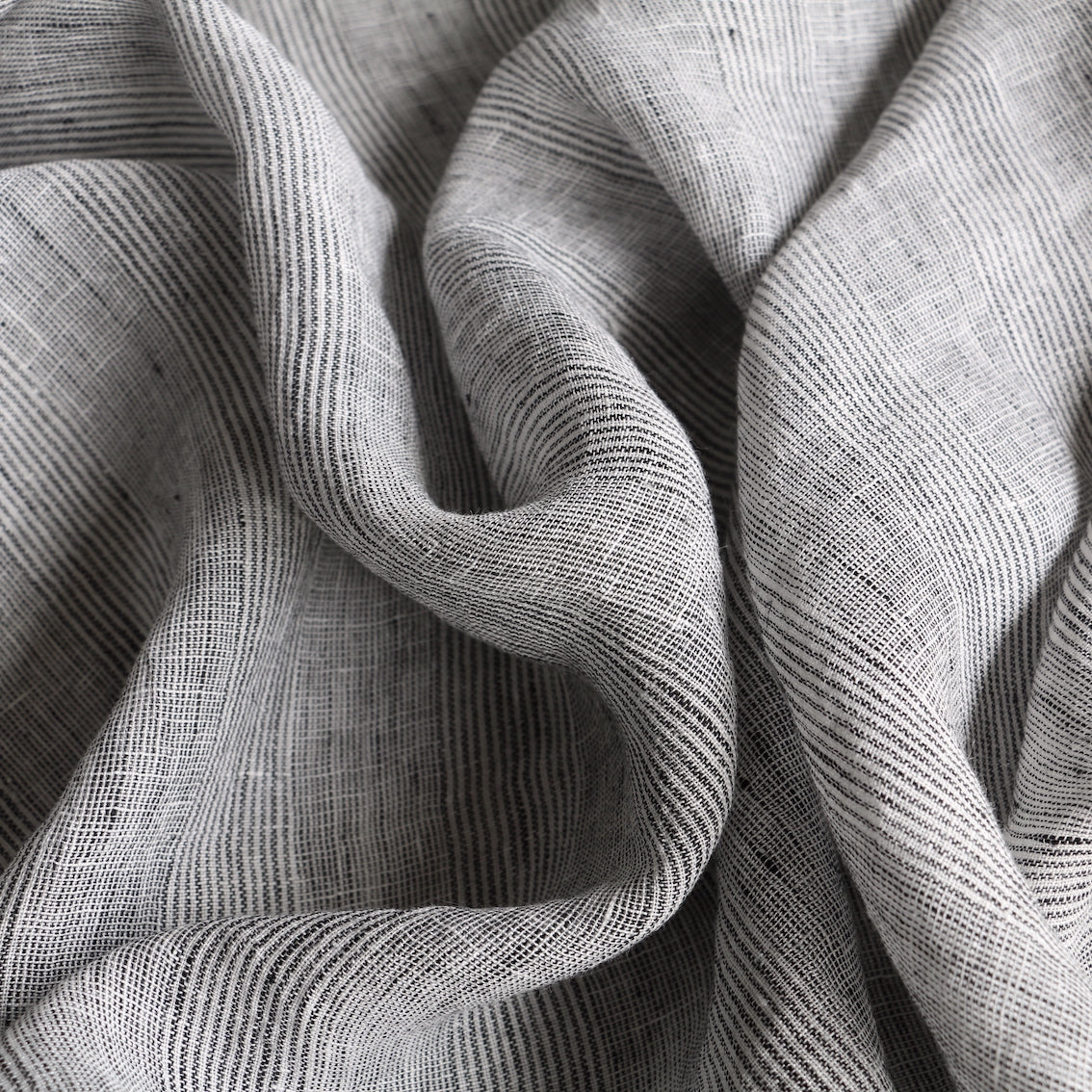 Lagos Black Stripe Linen Gauze - Image 2