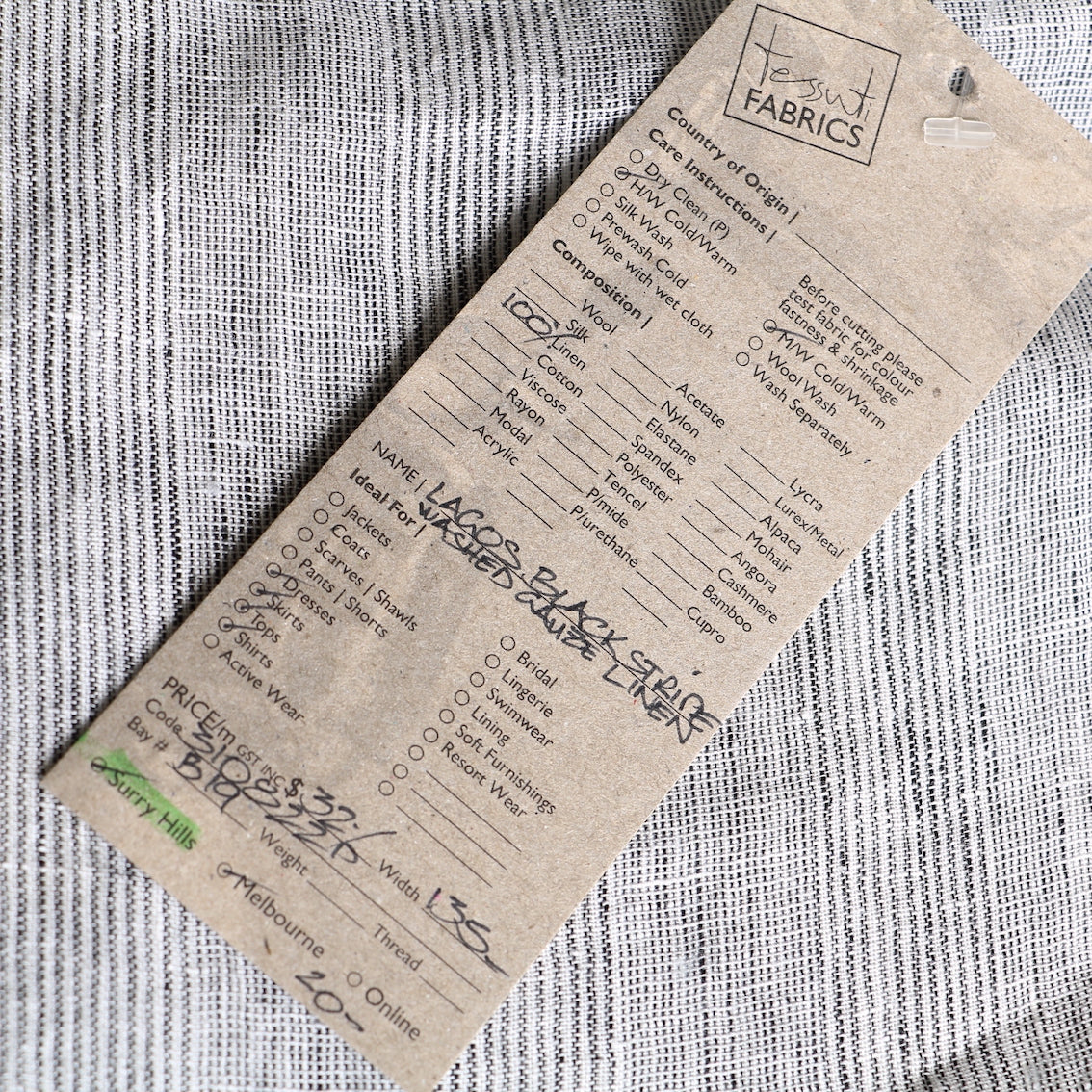 Lagos Black Stripe Linen Gauze - Image 3